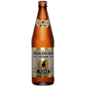 Пиво светлое Аян «Абаканское Легкое», непастеризованное, 4%, стекло, 0,5 л — купить в Красноярске