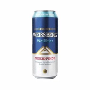 Пиво светлое Weiss Berg «Пшеничное», пастеризованное, нефильтрованное, 4,7%, ж/б, 0,45 л