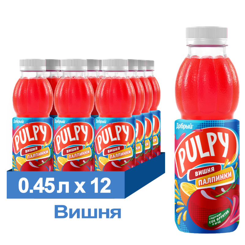 z2n9pwbusx.png Напиток сокосодержащий Добрый Pulpy «Вишня», ПЭТ, 0,45 л